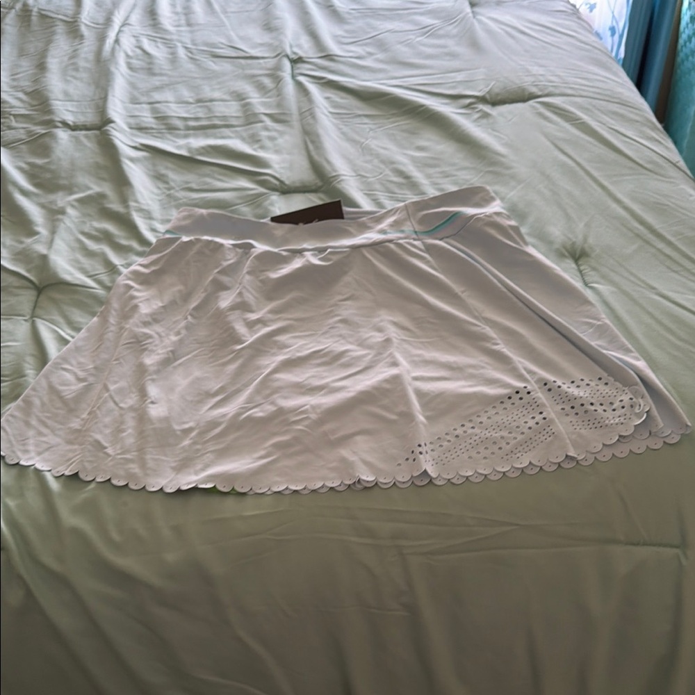 White Scallop-Hem Women’s Skort